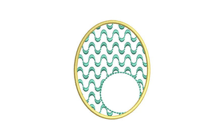 Easter Egg Monogram Frame Machine Embroidery Design - sproutembroiderydesigns