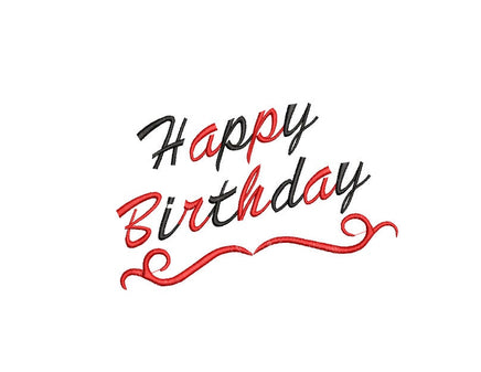 Happy Birthday Machine Embroidery Design, 2 sizes - sproutembroiderydesigns