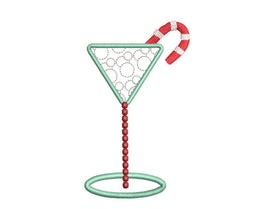 Christmas Cocktail Embroidery Design - sproutembroiderydesigns
