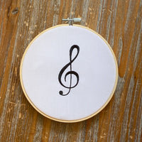 Treble Clef Machine Embroidery Design, 4x4 hoop, music embroidery design - sproutembroiderydesigns