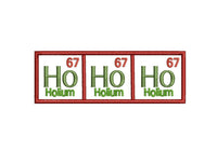 Christmas Santa Ho Ho Ho Periodic Table of Elements Machine Embroidery Design, 2 sizes - sproutembroiderydesigns