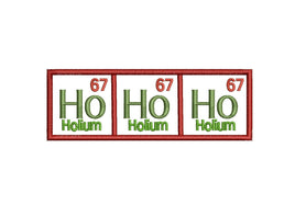 Christmas Santa Ho Ho Ho Periodic Table of Elements Machine Embroidery Design, 2 sizes - sproutembroiderydesigns