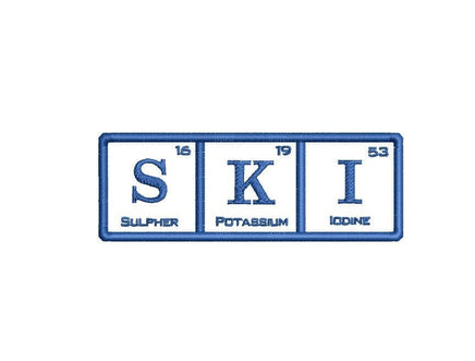 Ski Periodic Table of Elements Embroidery Design - sproutembroiderydesigns
