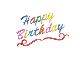 Happy Birthday Machine Embroidery Design, 2 sizes - sproutembroiderydesigns