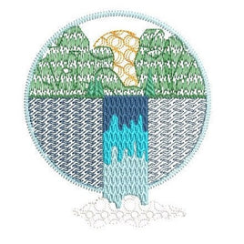 Waterfall Machine Embroidery Design, 5x7 hoop - sproutembroiderydesigns
