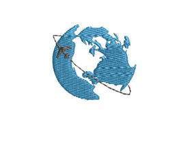 Tiny World Globe Machine Embroidery Design - sproutembroiderydesigns