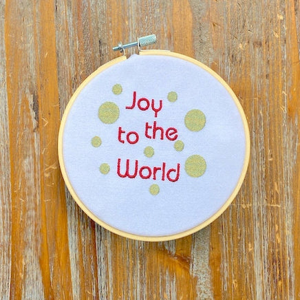Joy To The World Polka Dot Christmas Machine Embroidery Design - sproutembroiderydesigns