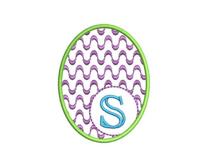 Easter Egg Monogram Frame Machine Embroidery Design - sproutembroiderydesigns