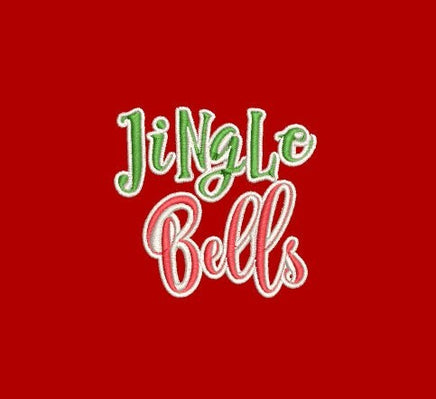 Jingle Bells Christmas Machine Embroidery Design, 2 Sizes - sproutembroiderydesigns