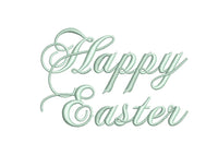 Happy Easter Machine Embroidery Design, Script Easter Design - sproutembroiderydesigns