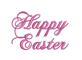 Happy Easter Machine Embroidery Design, Script Easter Design - sproutembroiderydesigns