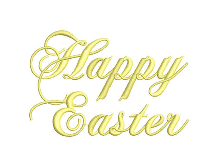 Happy Easter Machine Embroidery Design, Script Easter Design - sproutembroiderydesigns