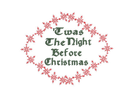 Twas the Night Before Christmas Machine Embroidery Design, 2 sizes - sproutembroiderydesigns