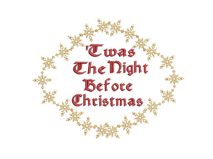 Twas the Night Before Christmas Machine Embroidery Design, 2 sizes - sproutembroiderydesigns