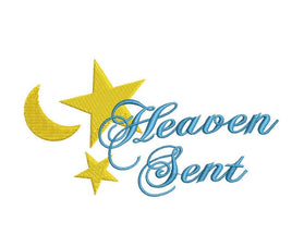 Heaven Sent Baby Machine Embroidery Design-2 sizes - sproutembroiderydesigns