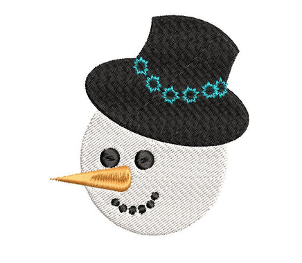 Smiling Snowman Machine Embroidery Design, 4x4 hoop - sproutembroiderydesigns