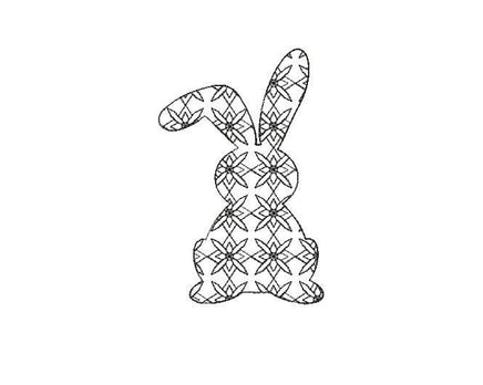 Daisy Bunny Machine Embroidery Design, 2 Sizes - sproutembroiderydesigns