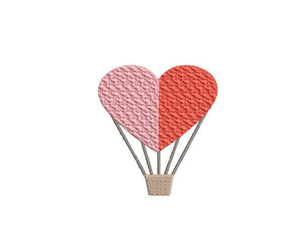 Heart Hot Air Balloon Machine Embroidery Design - sproutembroiderydesigns