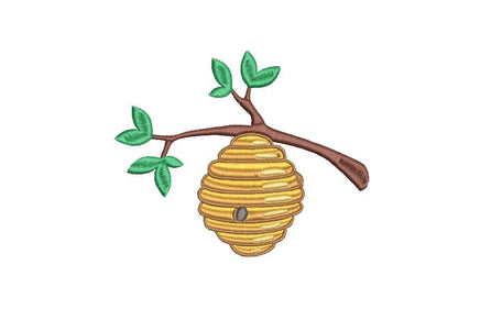 Bee Hive Embroidery Design, 2 sizes - sproutembroiderydesigns
