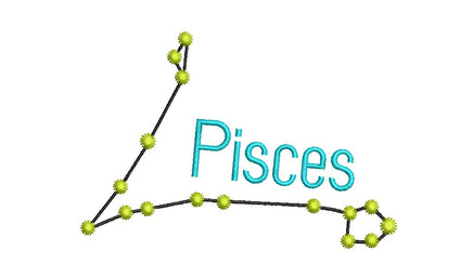 Horoscope Pisces Machine Embroidery Design - sproutembroiderydesigns