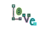 Funky Love Machine Embroidery Design, 2 sizes - sproutembroiderydesigns