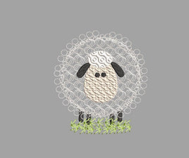 Heart Face Sheep Silhouette Machine Embroidery Design - sproutembroiderydesigns
