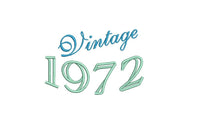 Vintage 1972 Machine Embroidery Design, 50th birthday embroidery design - sproutembroiderydesigns