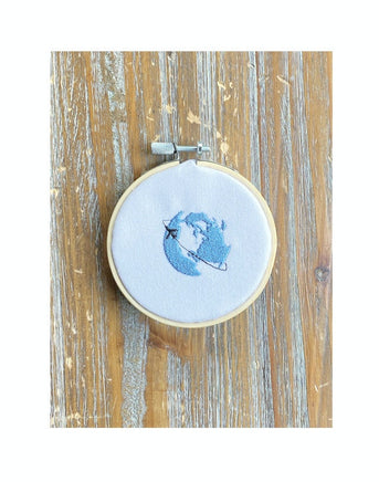 Tiny World Globe Machine Embroidery Design - sproutembroiderydesigns