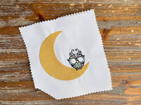 Whimsical Moon Owl Machine Embroidery Design, 2 sizes - sproutembroiderydesigns