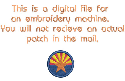ITH Arizona Flag Patch Machine Embroidery Design - sproutembroiderydesigns