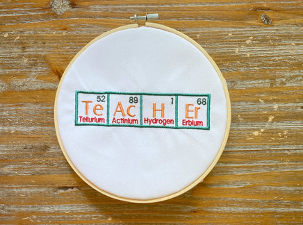 Teacher Periodic Table of Elements Machine Embroidery Design - sproutembroiderydesigns