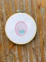 Easter Egg Monogram Frame Machine Embroidery Design - sproutembroiderydesigns