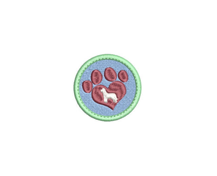 ITH Dog Heart Patch Embroidery Design - sproutembroiderydesigns