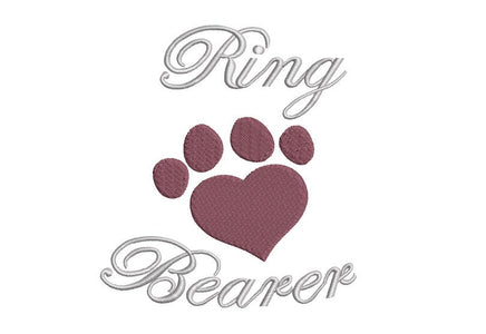 Dog Ring Bearer Machine Embroidery Designs, 3 Sizes, Dog Heart Paw Ring Bearer - sproutembroiderydesigns
