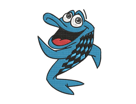 Checkered Fish Machine Embroidery Design - sproutembroiderydesigns