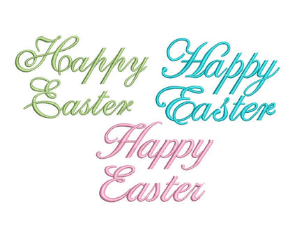Happy Easter Machine Embroidery Design, 3 Fonts - sproutembroiderydesigns