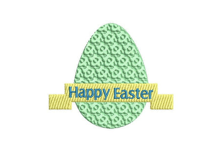 Happy Easter Egg Machine Embroidery Design - sproutembroiderydesigns