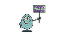 Funny Happy Easter Egg Machine Embroidery Design - sproutembroiderydesigns