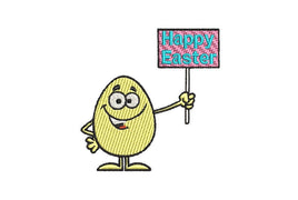 Funny Happy Easter Egg Machine Embroidery Design - sproutembroiderydesigns