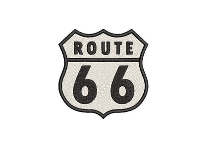 Route 66 Machine Embroidery Design, 4x4 hoop - sproutembroiderydesigns