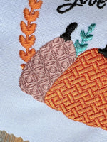 Give Thanks Thanksgiving Machine Embroidery Design, Three Pumpkin Design - sproutembroiderydesigns