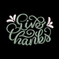 Thanksgiving Give Thanks Machine Embroidery Design - sproutembroiderydesigns