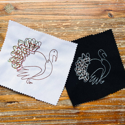 Scribble Turkey Thanksgiving Machine Embroidery Design, 2 sizes - sproutembroiderydesigns