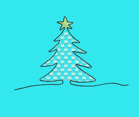 Gingham Christmas Tree Machine Embroidery Design, 2 sizes - sproutembroiderydesigns