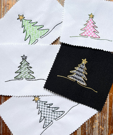 Christmas Tree Collection Machine Embroidery Design, 3 designs - sproutembroiderydesigns