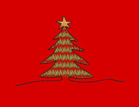 Pine Needle Christmas Tree Machine Embroidery Design, 2 sizes - sproutembroiderydesigns