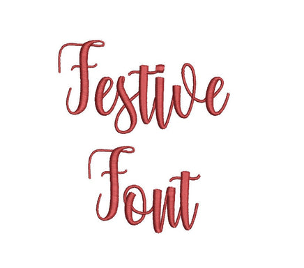 Festive Font Machine Embroidery Design, 4 sizes - sproutembroiderydesigns