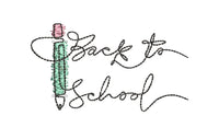 Pencil Back To School Machine Embroidery Design, Scribble Doodle Design - sproutembroiderydesigns