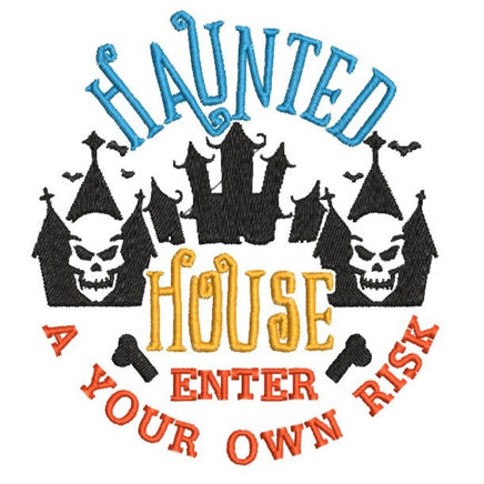 Haunted House Machine Embroidery Design - sproutembroiderydesigns