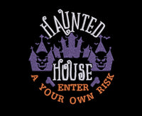 Haunted House Machine Embroidery Design, 2 sizes, Halloween Embroidery Design - sproutembroiderydesigns